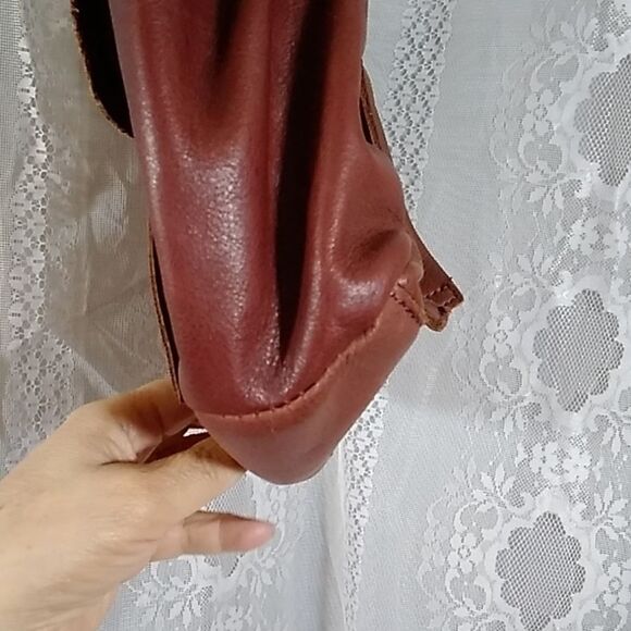 VINTAGE LARGE LUCKY BRAND EST 1990 100% LEATHER KOOBA BROWN .*5 UNISEX - Picture 7 of 16